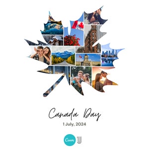 Canada Maple Leaf Photo Collage: Custom Travel Art (Digital Download)