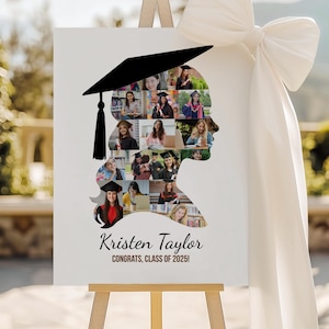 Graduation Photo Collage Template 2026 Senior Gifts Grad Collage Poster Graduation Cap Design Drag and Drop Canva Template Instant Download