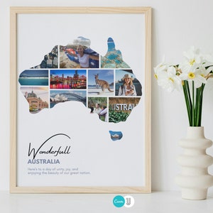 Australia Map Photo Collage: Custom Travel Gift (Digital File)