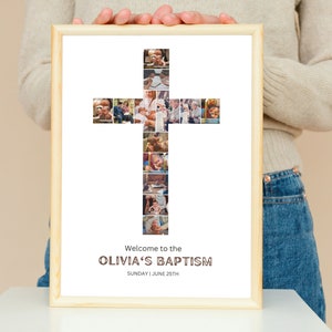 Custom Cross Photo Collage: Baptism or Confirmation Gift (Digital Download)