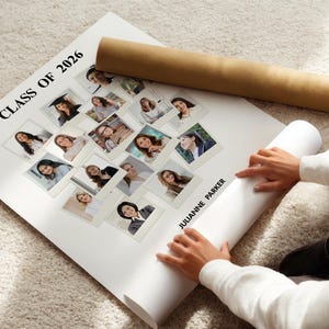 Sjabloon voor een fotocollage ter ere van je afstuderen: Bord met 'Klas van 2025' (digitale download voor Canvas) afbeelding 2