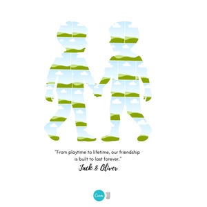 Friends Photo Collage Gift, Two Boys Keepsake (Digital Download)