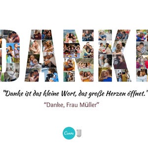 Personalized 'DANKE' Photo Collage: Thank You Gift (Digital File)