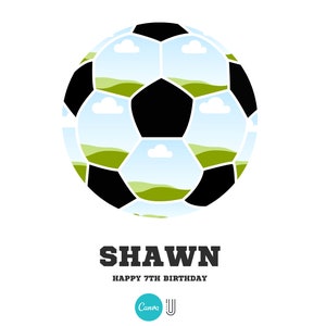 Soccer Ball Photo Collage: Canva Football Gift (Digital File)