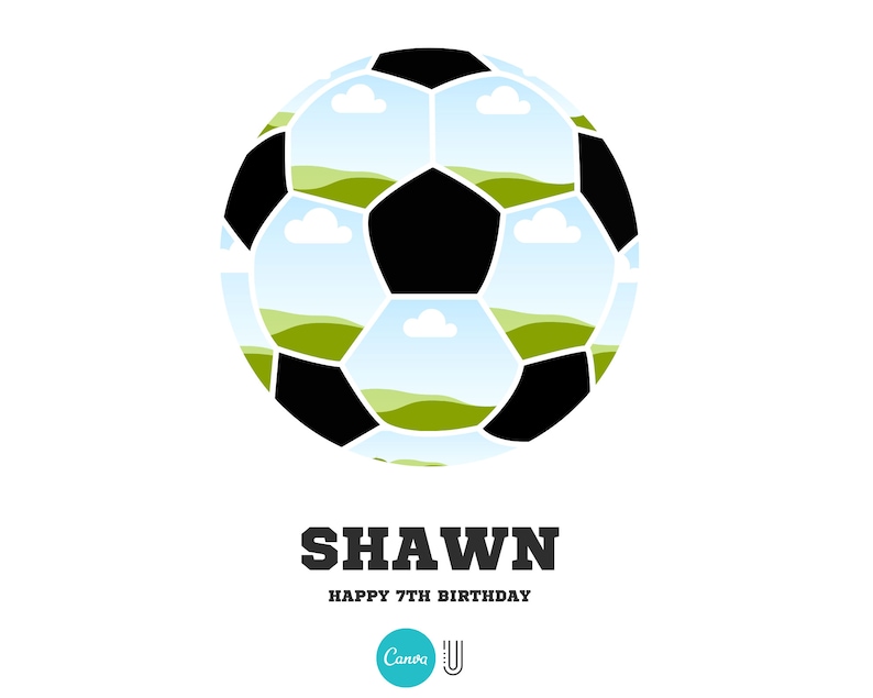 Soccer Ball Photo Collage: Canva Football Gift (Digital File)