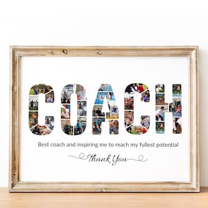 Coach Photo Collage Gift: Personalized Thank You Present (Digital Download)