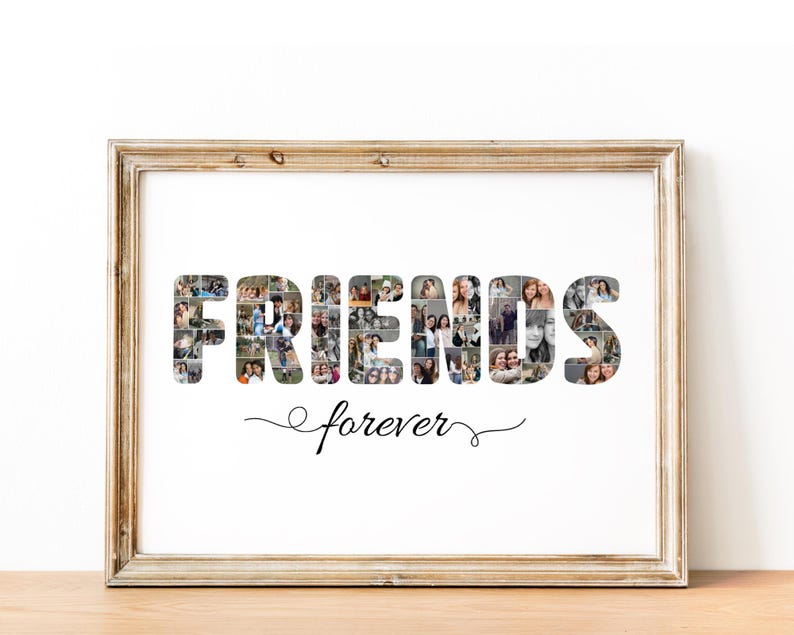Friends Photo Collage Template: Friendship Gift (Digital Download)