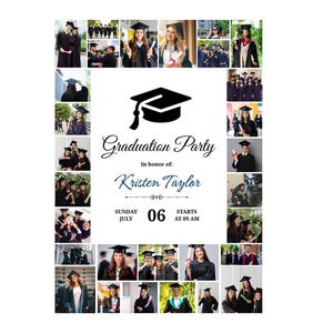 Class of 2026 Graduation Collage, Graduation Poster, Grad Welcome Sign, Senior Photo Gift, Photo Board Sign, Grad Party Decor,Canva Template