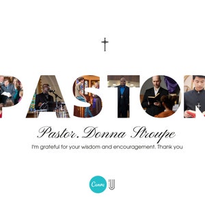 Pastor Appreciation Photo Collage: Church Group Gift (Digital File)