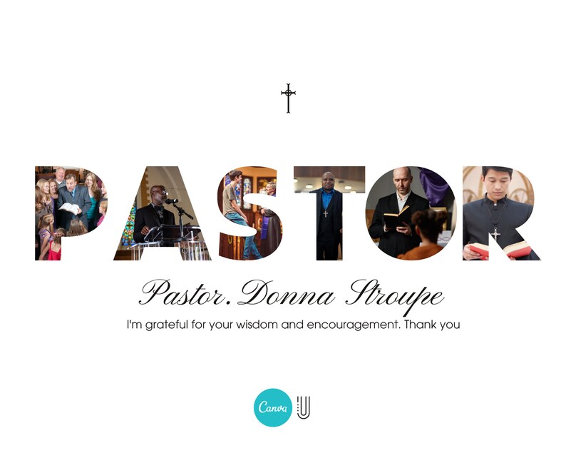 Pastor Appreciation Photo Collage: Church Group Gift (Digital File)