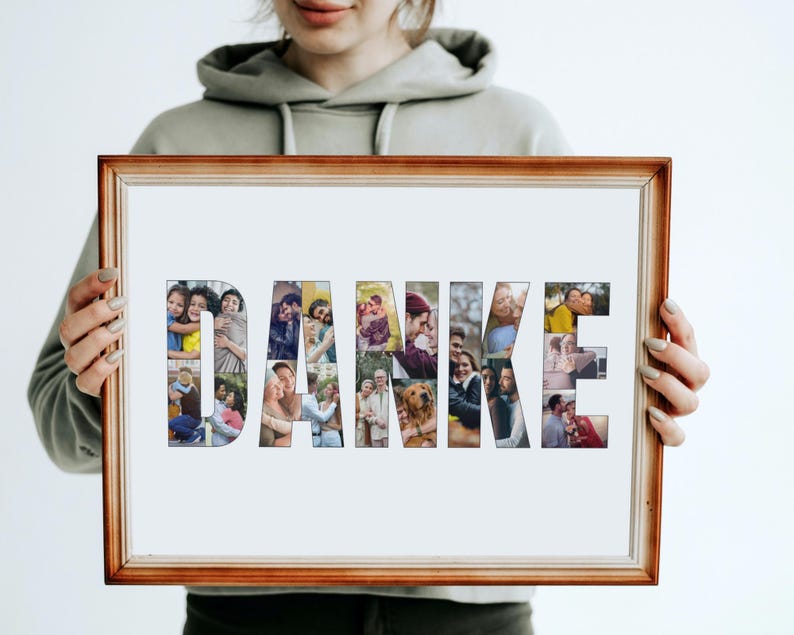 Personalized 'DANKE' Photo Collage Template: Thank You Gift (Digital Download)