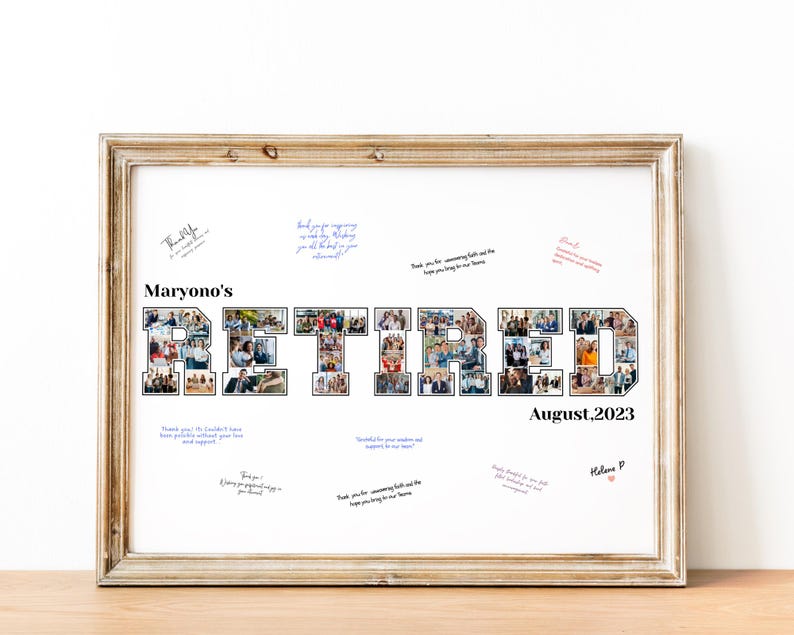 Custom Retirement Photo Collage: Farewell Gift (Digital File)