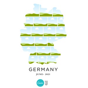 Germany Map Photo Collage Template: Travel Souvenir Gift (Canva)
