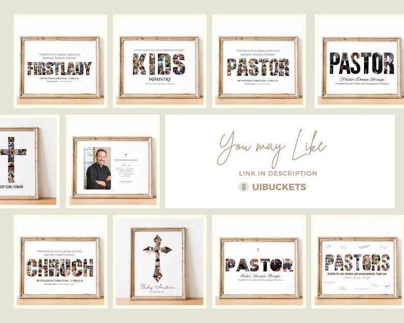 Pastor Appreciation Photo Collage: Christian Church Group Gift (Canva Digital Template)