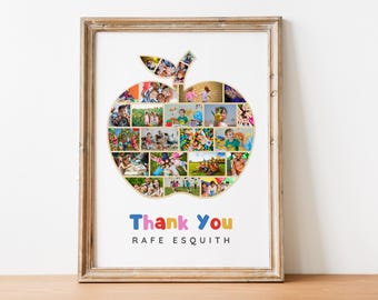 Custom Apple Photo Collage: Teacher Appreciation Gift (Digital File)