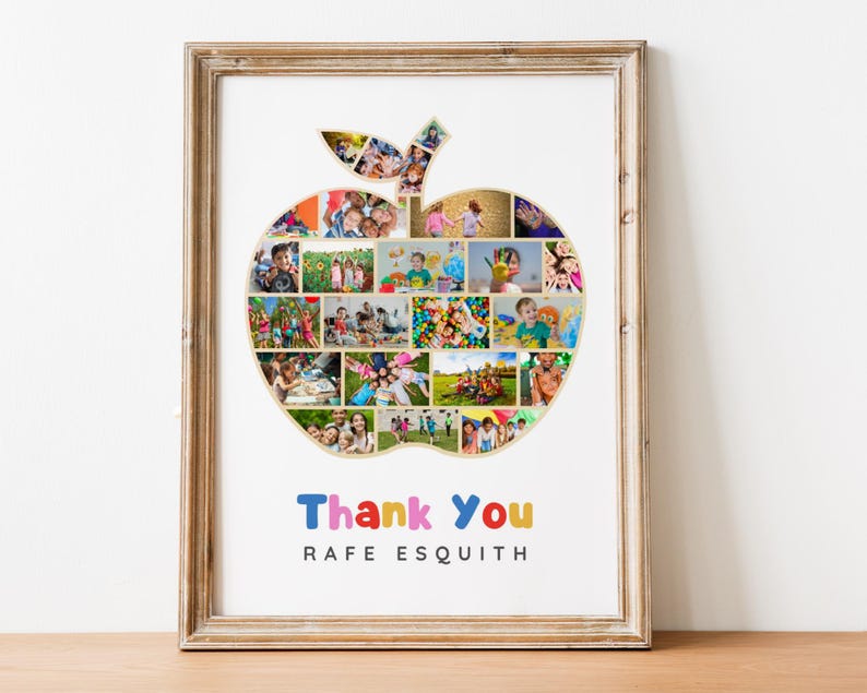Custom Apple Photo Collage: Teacher Appreciation Gift (Digital File)