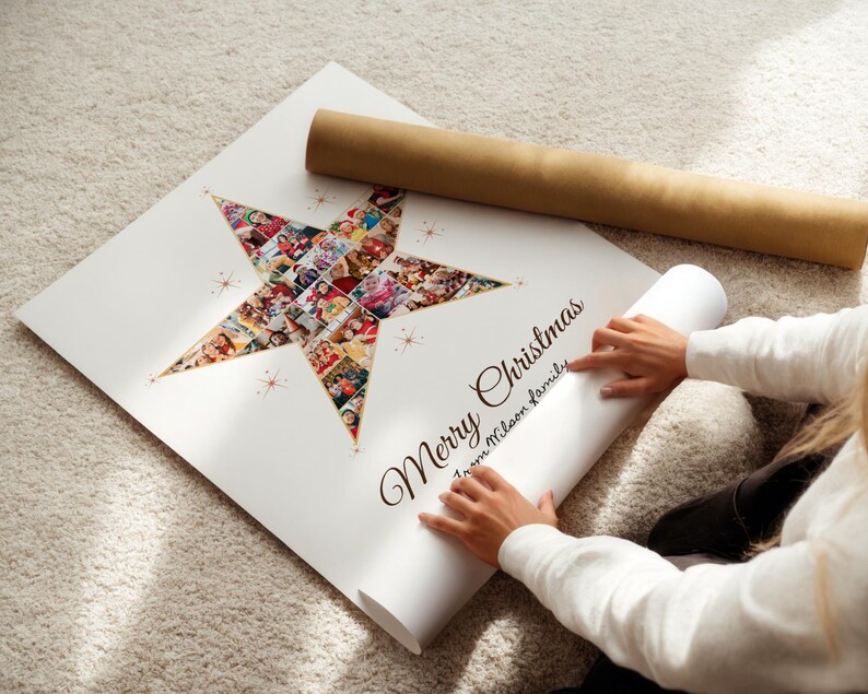 Custom Christmas Star Photo Collage Template (Digital Download) image 2
