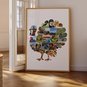 Turkey Photo Collage Canva Template Thanksgiving Family Photo Collage Autumn Fall Turkey Printable Personalized Thanksgiving Gift image 4