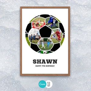 Soccer Ball Photo Collage: Canva Football Gift (Digital File)