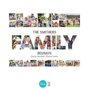 Family Reunion Photo Collage Poster: Personalized Keepsake (Digital File)