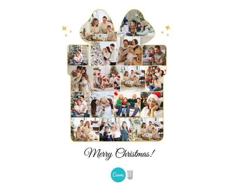 Personalized Christmas Photo Collage Gift Box (Digital File) image 4