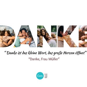Personalized 'DANKE' Photo Collage Template: Thank You Gift (Digital Download)