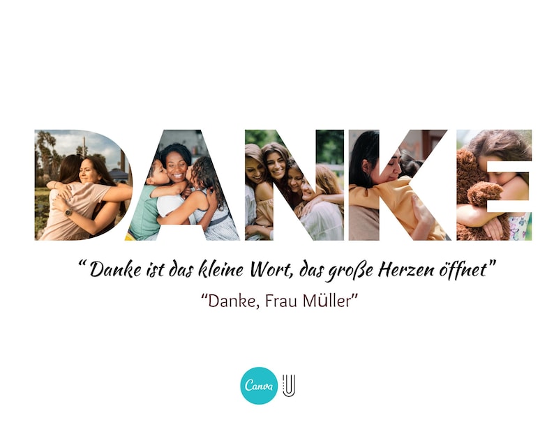 Personalized 'DANKE' Photo Collage Template: Thank You Gift (Digital Download)