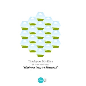 Canva,Honeycomb photo collage template,Hexagon shape collage,Teacher Appreciation gift,Thank you card