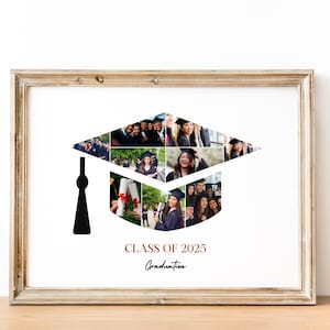 Graduation Cap Photo Collage Template: Senior Gift (Editable in Canva)