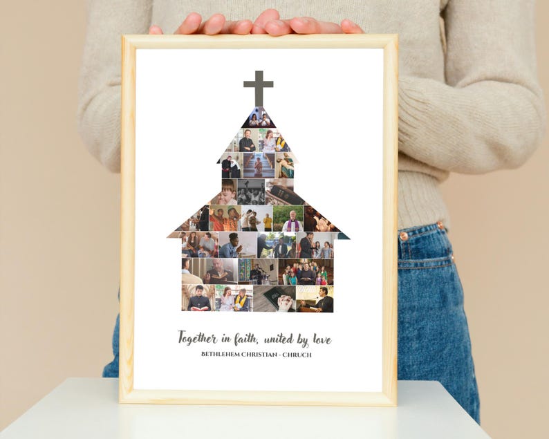 Personalized Church Photo Collage: Pastor Appreciation Gift (Digital File)
