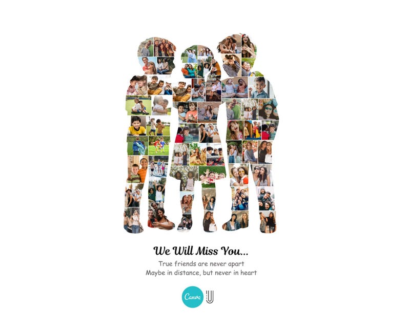 Custom Friends Photo Collage – Personalized Gift (Digital File)