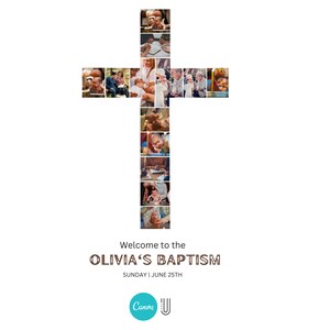 Custom Cross Photo Collage: Baptism or Confirmation Gift (Digital Download)