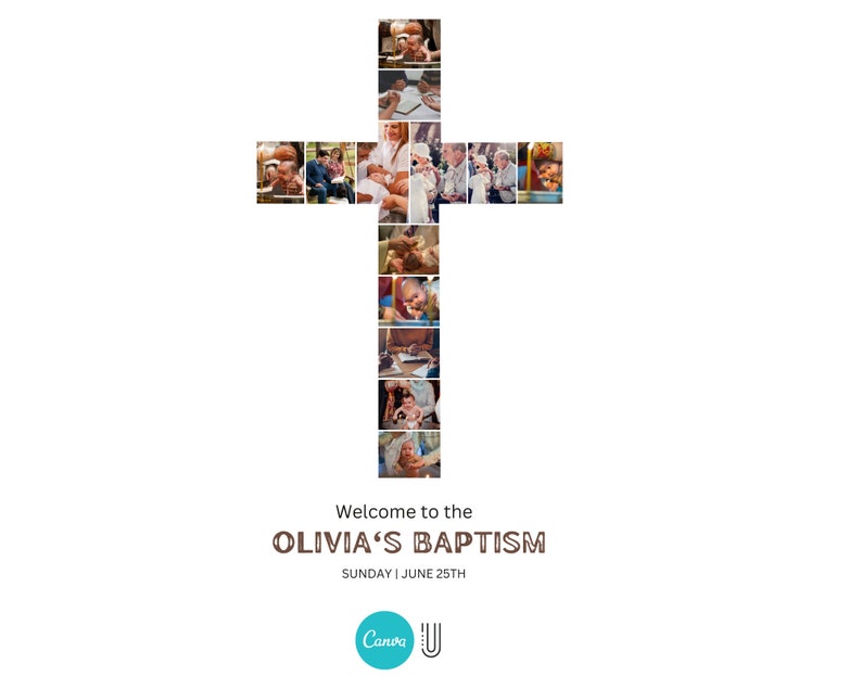 Custom Cross Photo Collage: Baptism or Confirmation Gift (Digital Download)