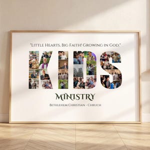 Kids Ministry Photo Collage Art (Digital Download),Kids Ministry Gifts Custom Photo Collage, Children's Ministry Pastor Gift, Kids Pastor, Y image 1