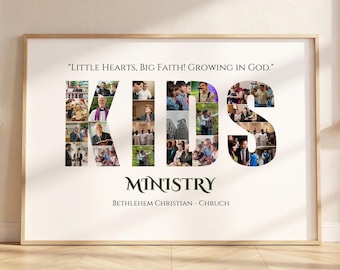Kids Ministry Photo Collage Art (Digital Download),Kids Ministry Gifts Custom Photo Collage, Children's Ministry Pastor Gift, Kids Pastor, Y