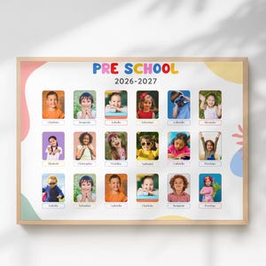 Editable Class Photo Collage Canva Template | Printable Preschool Graduation Poster | Custom Teacher Gift | Digital School Keepsake