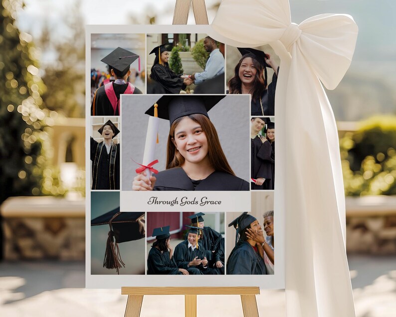 Modello per collage di foto di laurea, Classe 2026, ricordo personalizzato (download digitale) immagine 1