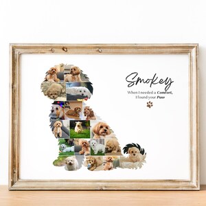 Custom Maltipoo Dog Photo Collage | Pet Memory Wall Art | Gift for Dog Lovers