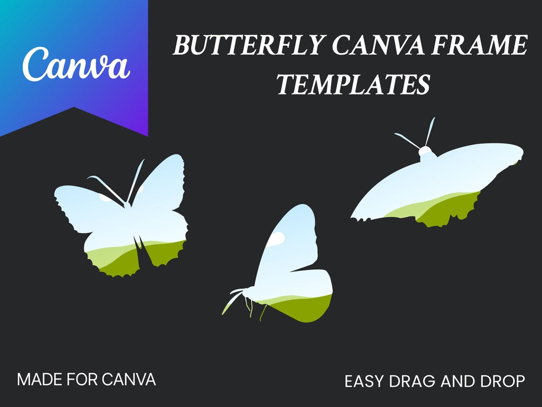 Canva Butterfly Frames Canva Templates Butterfly Frames Etsy