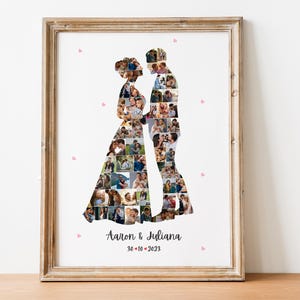Couples Photo Collage Template, Anniversary Gift (Digital File)