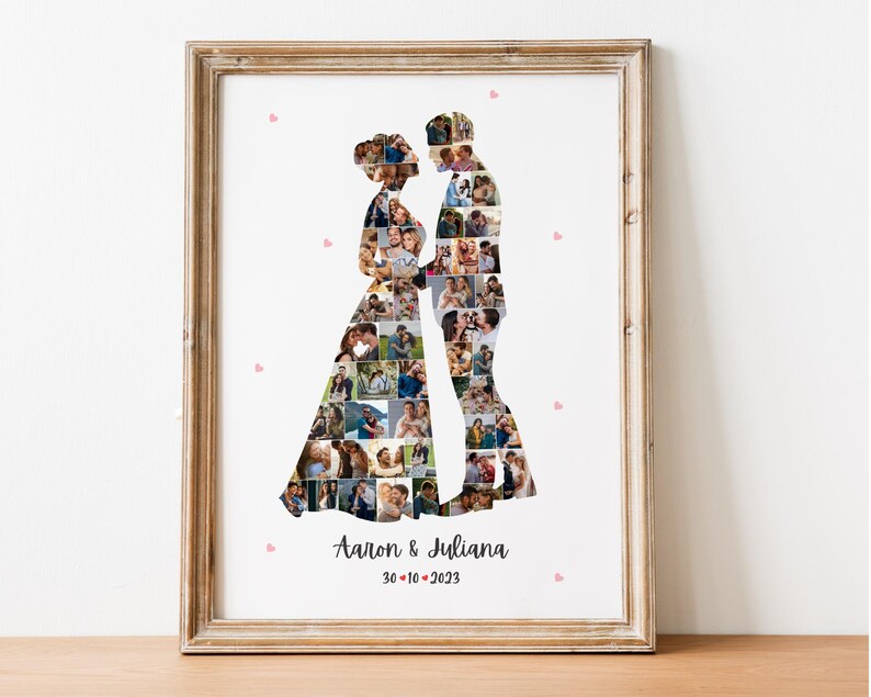 Couples Photo Collage Template, Anniversary Gift (Digital File)