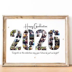 2025 Graduation Photo Collage: Custom Number Gift (Digital File) image 2