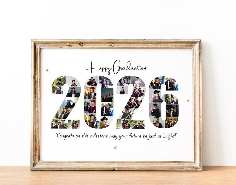 2025 Graduation Photo Collage: Custom Number Gift (Digital File) image 2