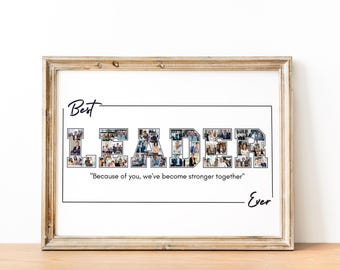 Anführer Fotocollage Benutzerdefinierte Fotocollage Ruhestand Collage Boss Geschenk Personalisierte Anführer Geschenk Abschied Zeichen