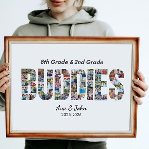 Personalisierte Buddies Photo Collage | Benutzerdefinierte Leinwand-Rahmen | Beste Freunde Fotogeschenk | Bearbeitbarer digitaler Download Bild 4