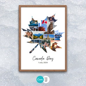 Canada Maple Leaf Photo Collage: Custom Travel Art (Digital Download)