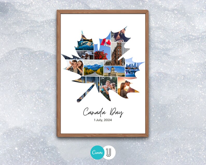 Canada Maple Leaf Photo Collage: Custom Travel Art (Digital Download)