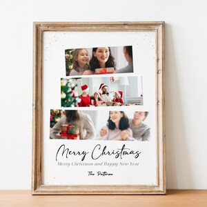 May include: A collage of family photos with a Christmas theme. The photos are arranged in a vertical stack with the text "Merry Christmas" and "Merry Christmas and Happy New Year" below the photos. The text "The Patterson" is at the bottom of the collage.