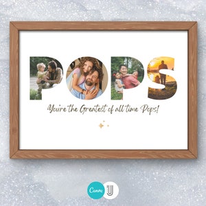 Personalized "Pops" Photo Collage, Father's Day Gift (Digital Download)