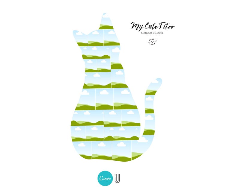 Cat Photo Collage Template: Pet Memorial Gift (Canva)